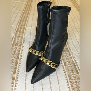 ZARA Chain Trim heeled Ankle Boots